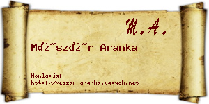 Mészár Aranka névjegykártya