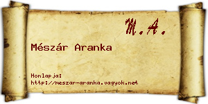 Mészár Aranka névjegykártya